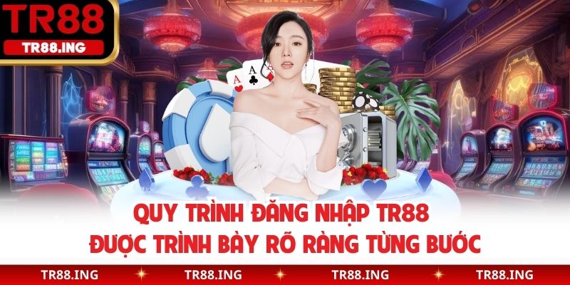 Quy trình đăng nhập TR88 được trình bày rõ ràng từng bước